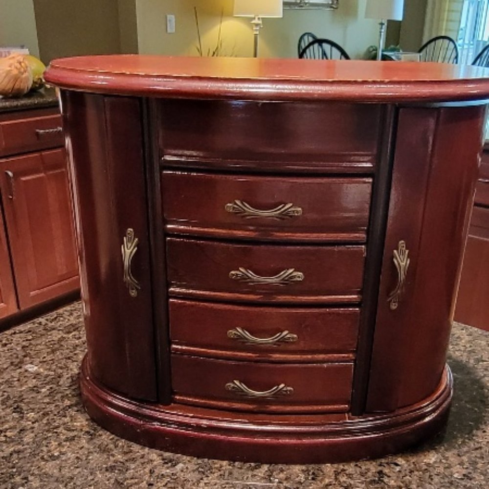 Heloise Walnut Finish Wooden Jewelry Box